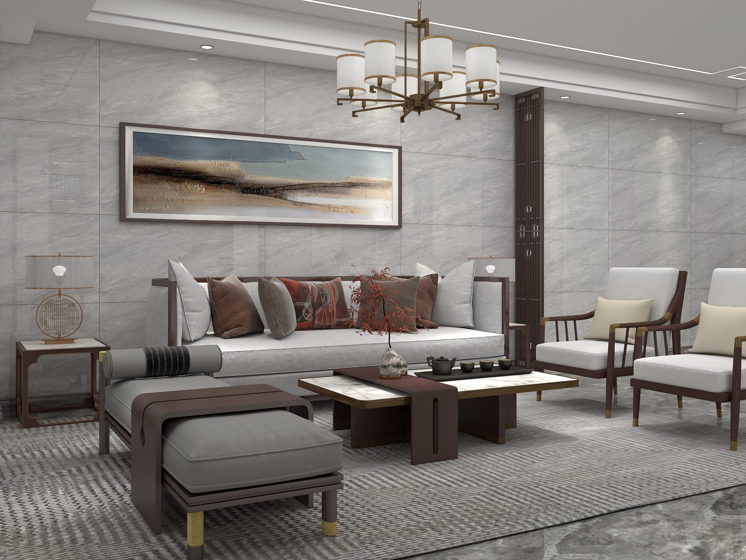 古風(fēng)與現(xiàn)代融合的多功能客廳，你喜歡嗎？